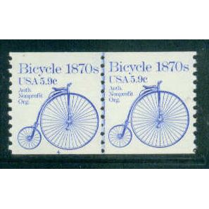 1901 5.9c Bicycle Very Fine MNH Dry Gum CNP Left 4 W0120