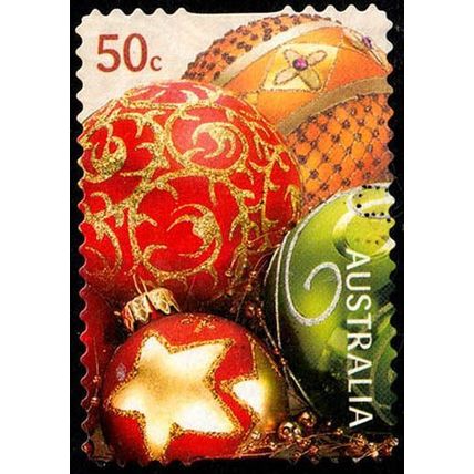 Australia 2008 Christmas 50c Used p&s Stamp Decorations