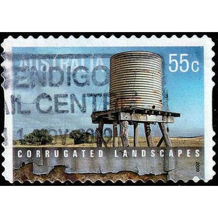 Australia 2009 Corrugated Landscapes 55c Used P&S Stamp Water Tank