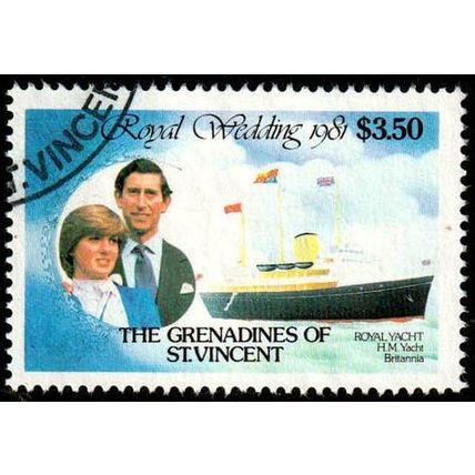 Grenadines of St. Vincent 1981 Royal Wedding $3.50 Used Stamp