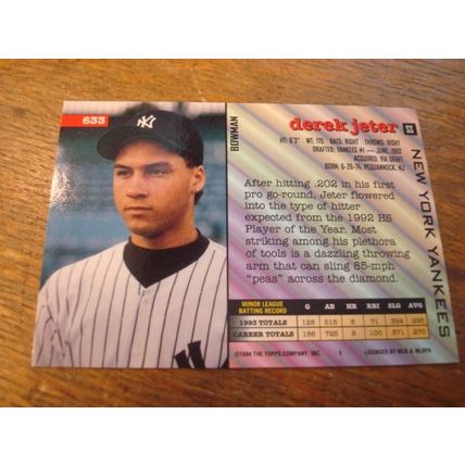 1994 Bowman, DEREK JETER RC, #633, Yankees