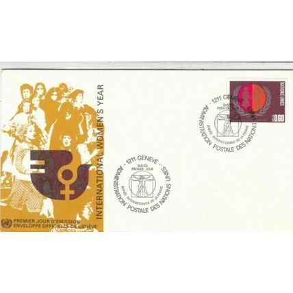 United Nations 1975 International Womens Year 2 x FDC Geneva Cancel unaddressed