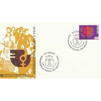 United Nations 1975 International Womens Year 2 x FDC Geneva Cancel unaddressed