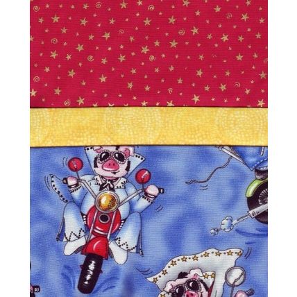 Pillowcase (One) Elvis Piggies on Motorcycles 050902PC