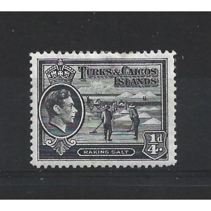 Turks&Caicos.SG194 1/4d Raking Salt (Black).Mounted Mint.Aug24j