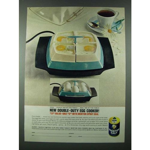 1963 Morton Salt Ad - Double-Duty Egg Cooker