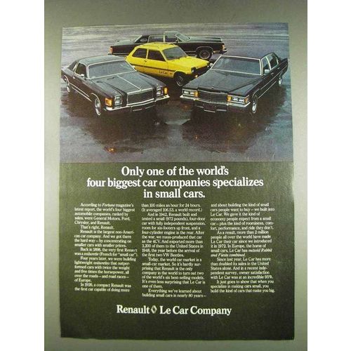 1978 Renault Le Car Ad - Specializes in Small Cars