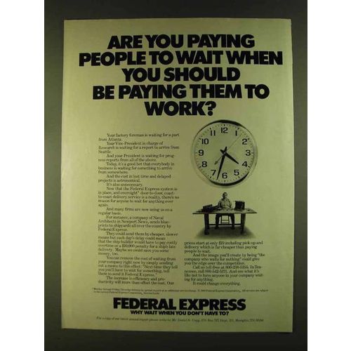 1980 Federal Express Ad - Are You Paying People