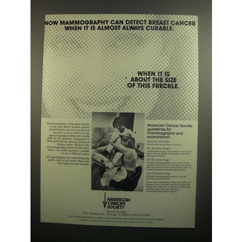 1984 American Cancer Society Ad - Mammography Detect