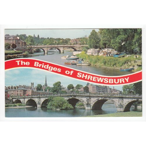 The Bridges of Shrewsbury Shropshire Postcard S2038