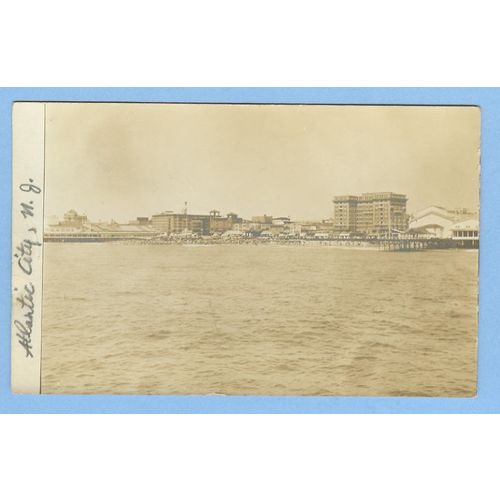 New Jersey Atlantic City Real Photo RPPC View From Water Of Atlantic City ~731