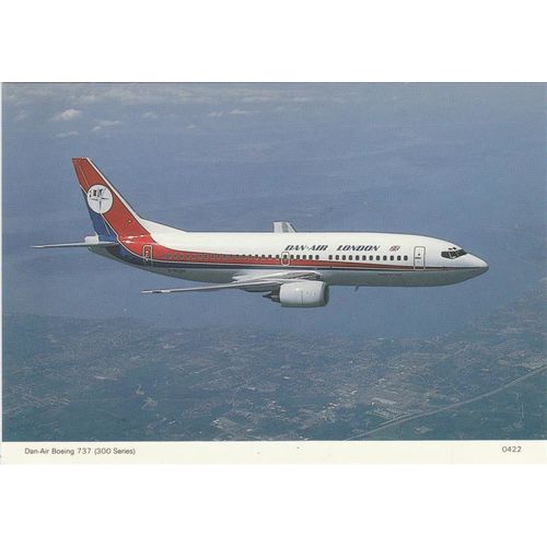 Dan Air Boeing B737 300 Civil Aircraft Postcard (A22725)