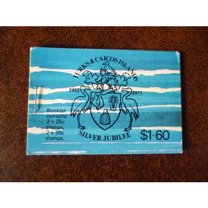 Turks Caicos Islands 1977 Silver Jubilee booklet pair mint stamps SG473-4
