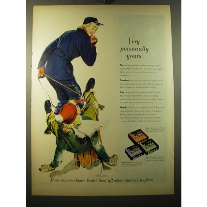 1950 Kotex Sanitary Napkins Ad - Very personally yours