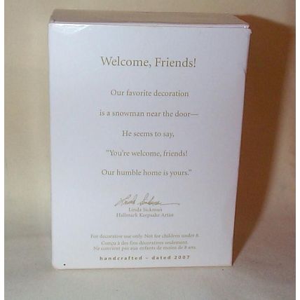 Hallmark Keepsake Ornament - - Welcome, Friends! - - 2007 - - PR4093 - - In Box