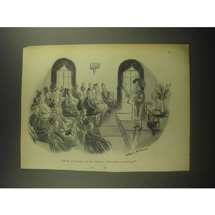 1946 Cartoon by Helen E. Hokinson - Will all friends of the African daisy stand