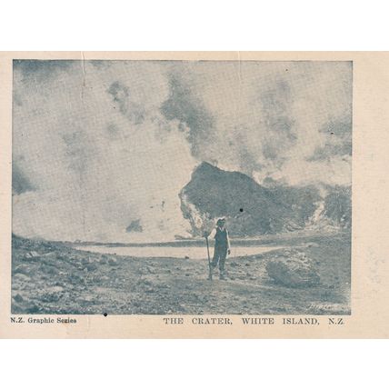 White Island Volcano Crater New Zealand Antique Postcard