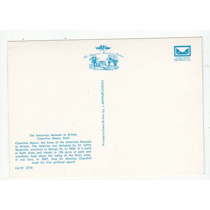 The American Museum in Britain Claverton Manor Bath Postcard Somerset Modern