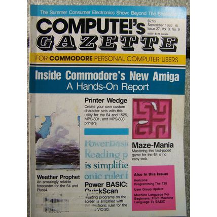 Compute!’s Gazette magazine for Commodore Computers - September 1985