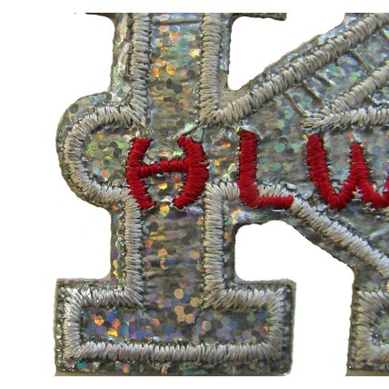 Glitter Advertising iron On Motif Patch Applique Glitter Badge Cloth P317