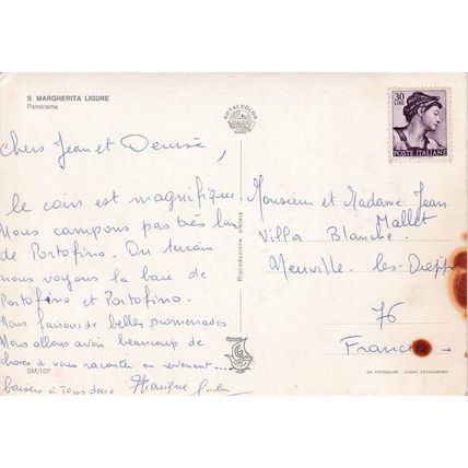 S Margherita Ligure Italy Postcard posted creased
