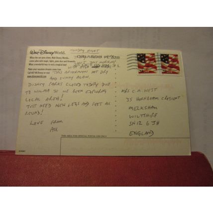 WALT DISNEY WORLD, FLORIDA, US used postcard 2005 pm #