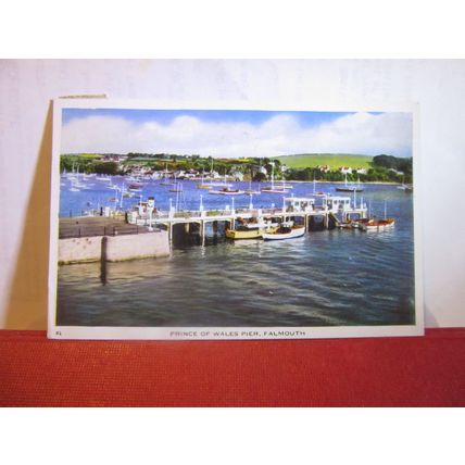 PRINCE OF WALES PIER, FALMOUTH, CORNWALL used postcard 1963 pm =