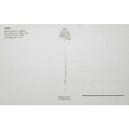 BASILICA OF ST PAUL, ROME, ITALY, Postcard, 1937, Postcard
