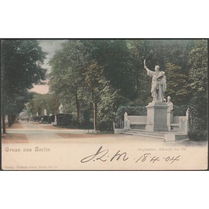 Albrecht de Bär, Siegesallee, Gruss aus Berlin, 1904 - Wilhelm Greve AK