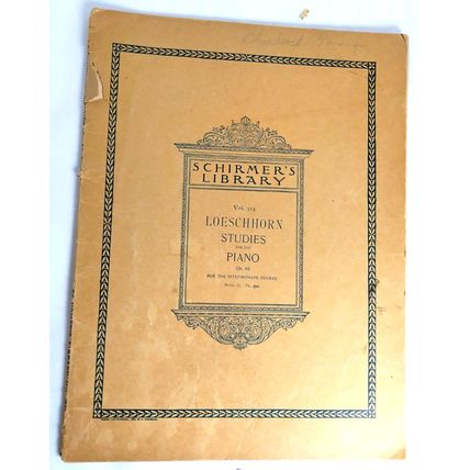 Schirmer's Library Vol 314 Loeschhorn Studies For The Piano Op.66 Book II