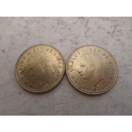 Spain - 2 different - 1 peseta coins - dated 1980