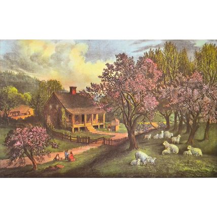 AMERICAN HOMESTEAD SPRING 1952 Nathaniel Currier - James Merritt Ives PRINT