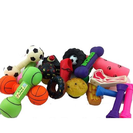 BARGAIN MEDIUM VINYL SQUEAKY DOG TOYS 1-50 PACK SIZE SQUEAKING DOG TOYS
