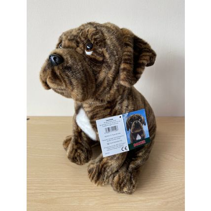 BRINDLE BOXER DOG 12" AS IS, WITH BANDANA, PERSONALISED, GIFT WRAPPED 4 CHOICES