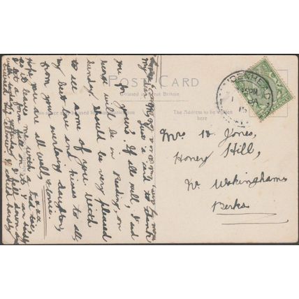 King Driving Down Castle Hill, Windsor, Berkshire, 1915 - Valentine's Postcard