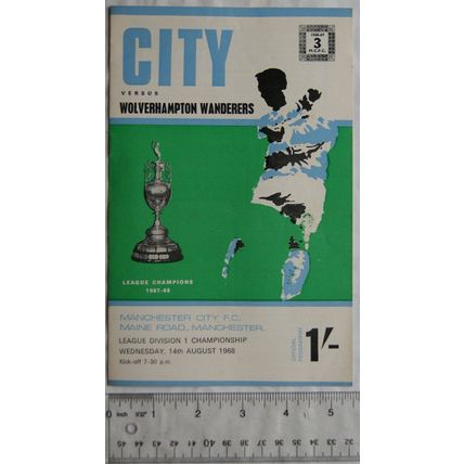 1968 programme Manchester City v. Wolverhampton Wanderers
