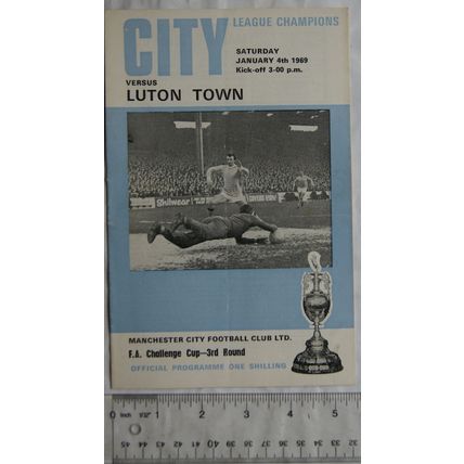 1969 programme Manchester City v. Luton town, Challenge Cup 3rd round