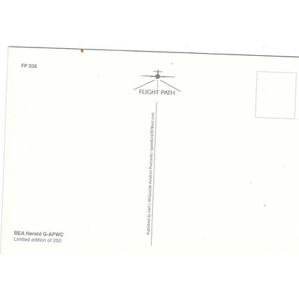 HERALD AIRCRAFTB.E.A . CARD NO FP 235