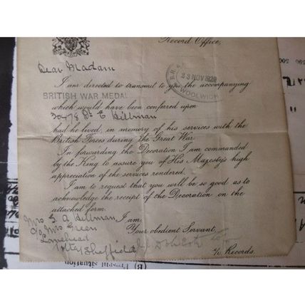 WORLD WAR ONE 1914-15 Star & BRITISH WAR MEDAL Died France Hillman