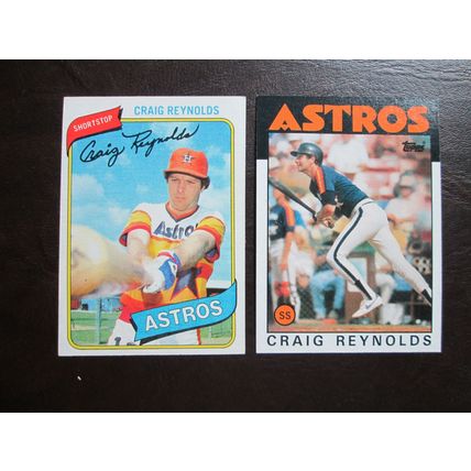 Two (2) Craig Reynolds Baseball Cards - See Pictures and Description Below