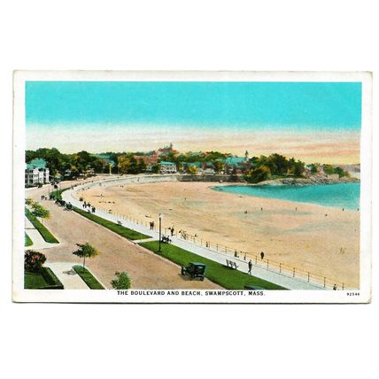 Postcard USA MA Massachusetts Swampscott boulevard & beach unposted