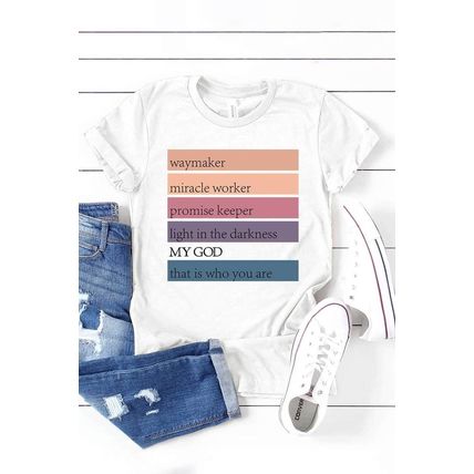White Letters Graphic Print Crewneck Short Sleeve T Shirt