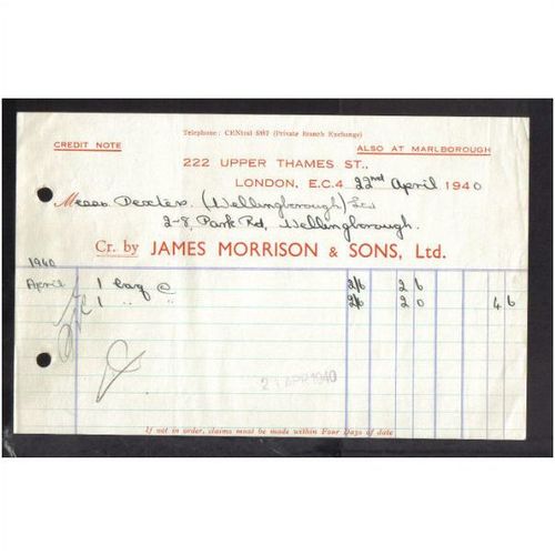 JAMES MORRISON & SONS LTD,UPPER THAMES ST,EC4, 22APR1940
