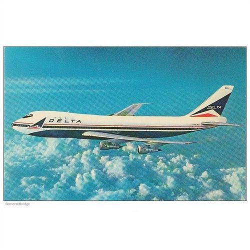 Delta Air Lines Boeing B747 Aircraft Postcard (A14150)