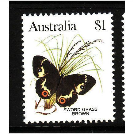 AUSTRALIA 1983 SG 806 $1 SWORD GRASS BROWN BUTTERFLY U/M MINT