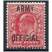 1902 O49 1d Scarlet Army Official Mounted Mint . . .