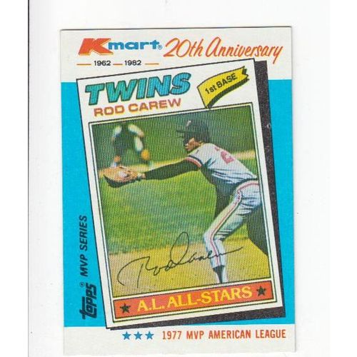 1982 Kmart Rod Carew baseball card #31 -NM- Twins- Oddball
