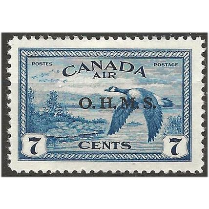 Canada 1949 O171 7c Blue AIR OHMS Official Mounted Mint . .. .