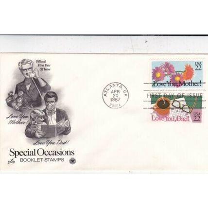 United States 1987 Special Occasions Love You FDC Atlanta Cancel unaddressed VGC