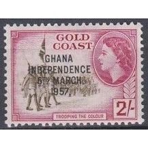 Ghana 1957 2//- o/w Ghana Independence 6 March 57 SG 179 U/Mint